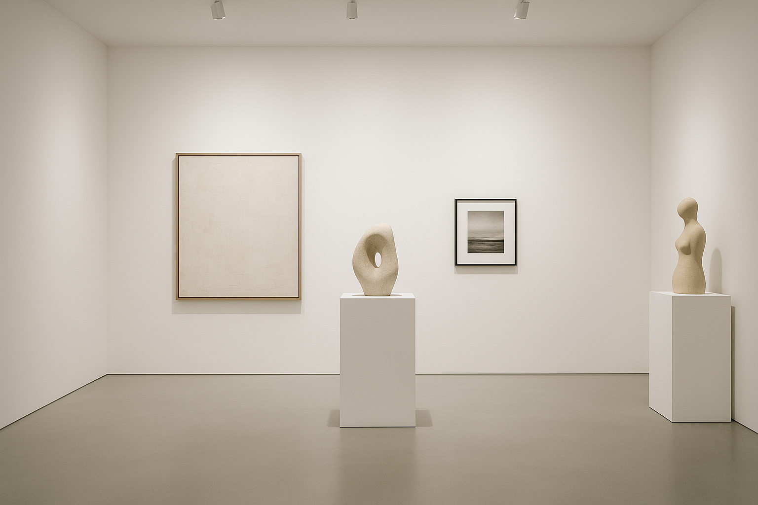 Minimal white clean art exhibition walls