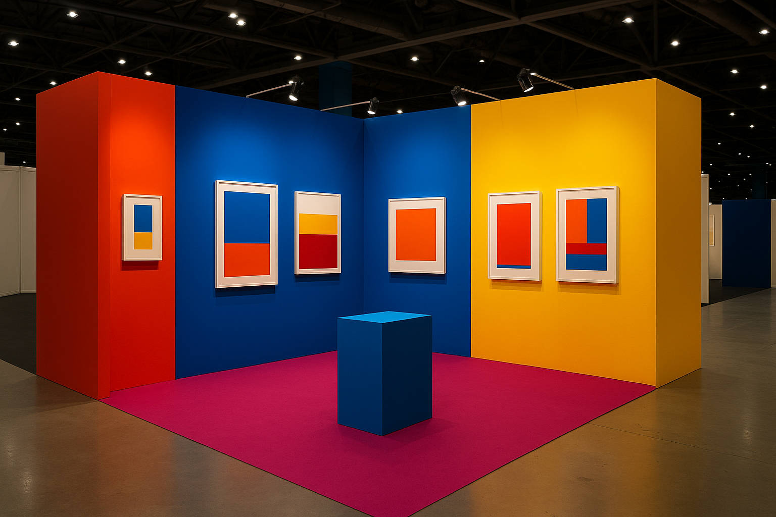 colourful bold art exhibition display