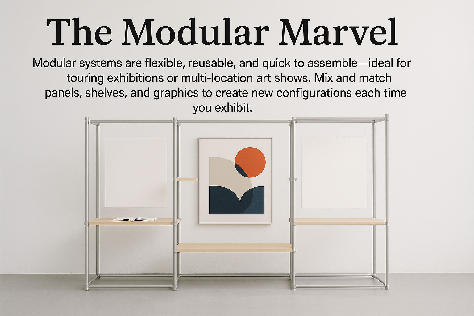 Modular art exhibition displays for hire