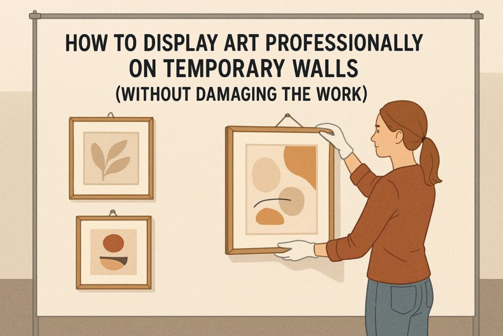 How to Display Art Professionally on Temporary Walls (Without Damaging the Work)