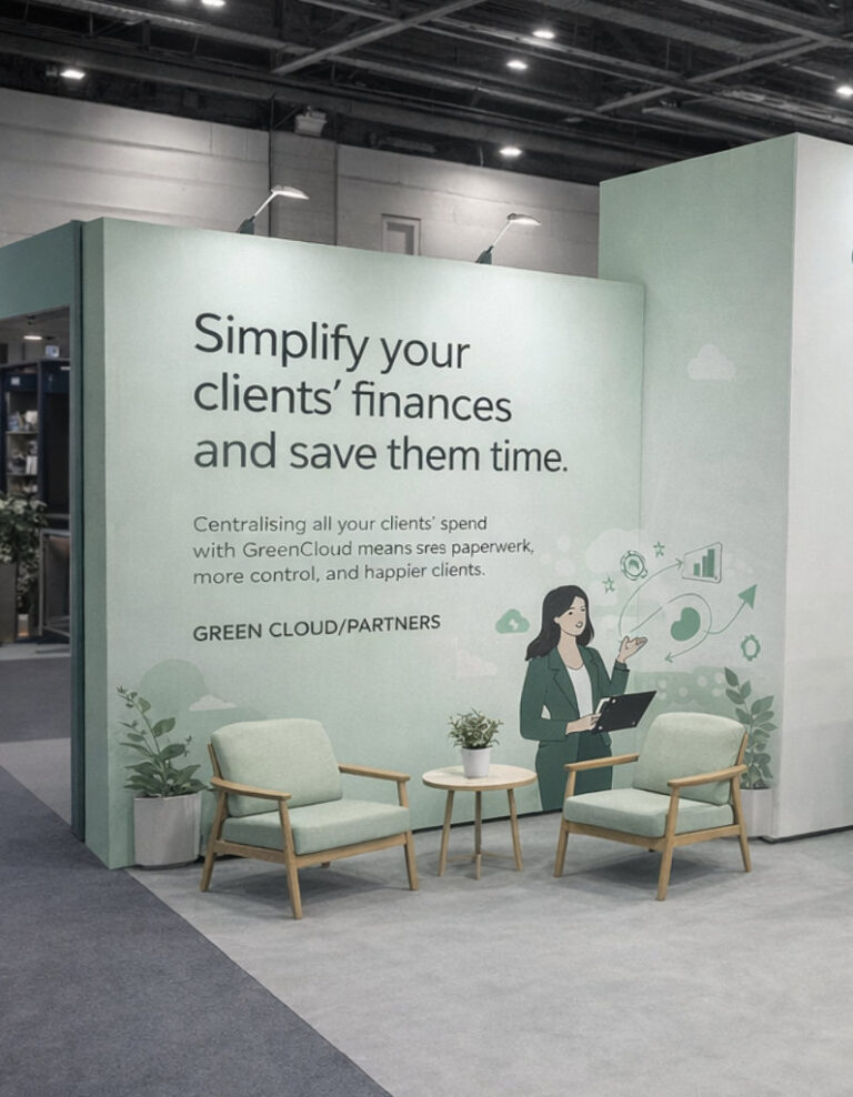 branded exhibition stand wall hire