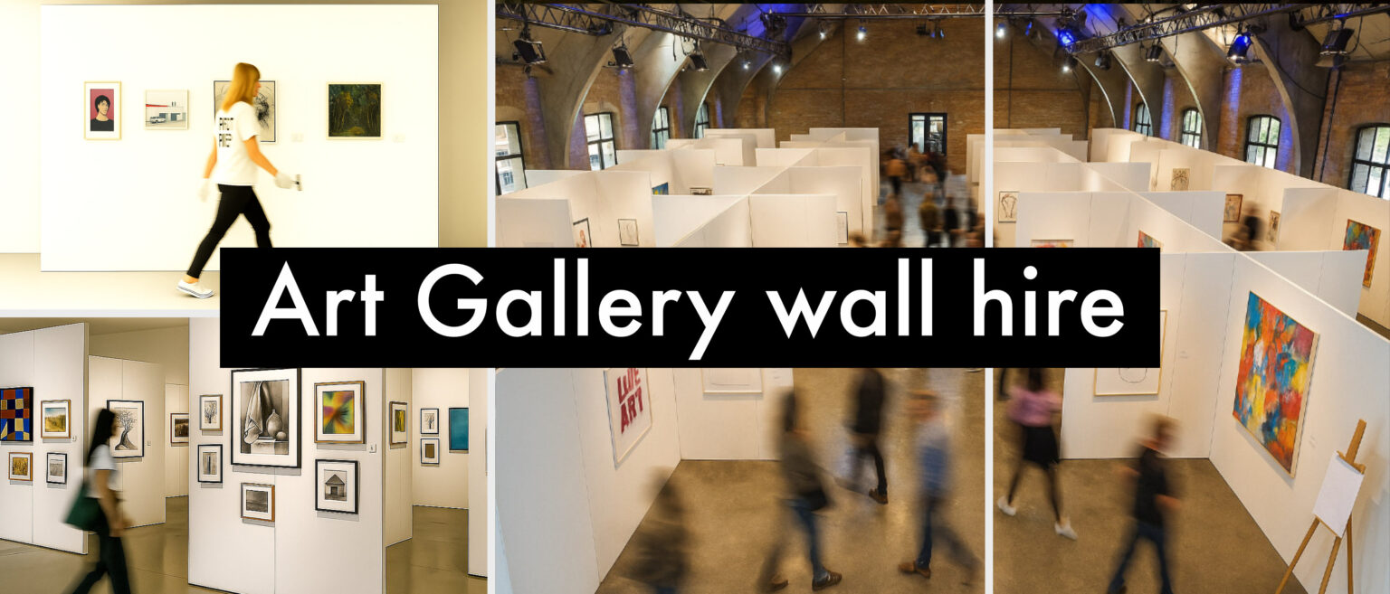 Temporary walls for Art Gallery wall hire.