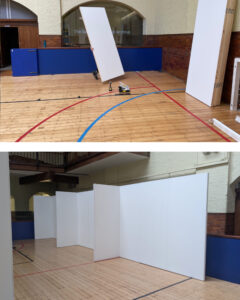 Manchester art exhibition walls install